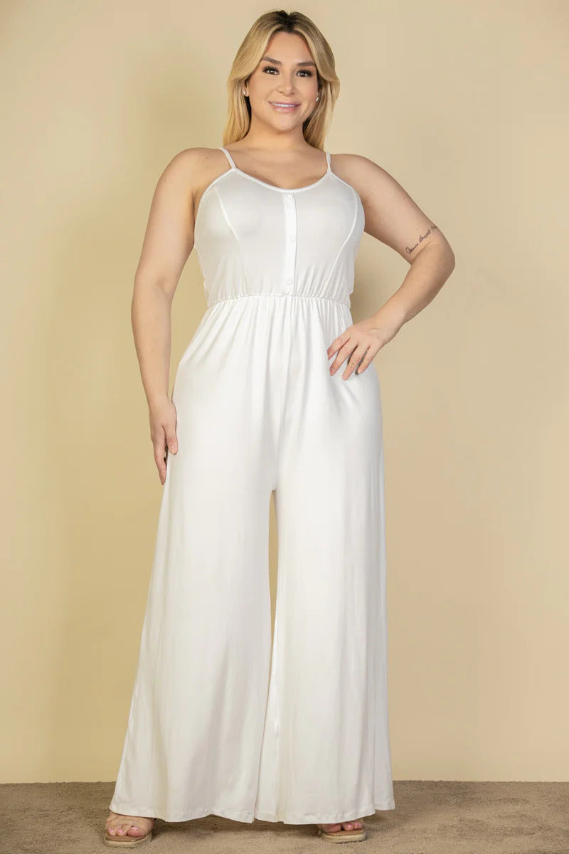 White Plus Size Wide Leg Jumpsuit