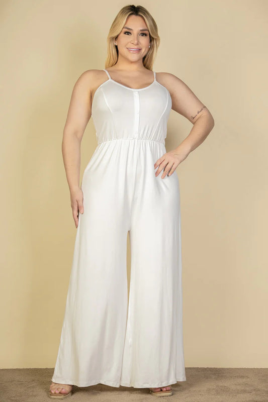 White Plus Size Wide Leg Jumpsuit