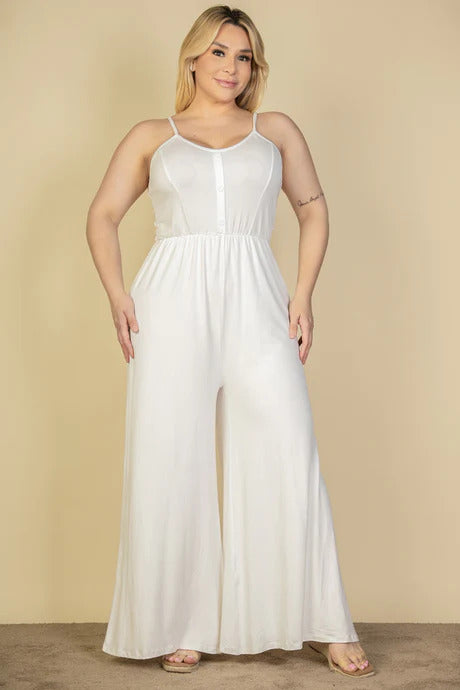 White Plus Size Wide Leg Jumpsuit