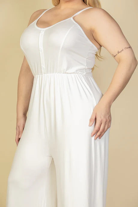 White Plus Size Wide Leg Jumpsuit