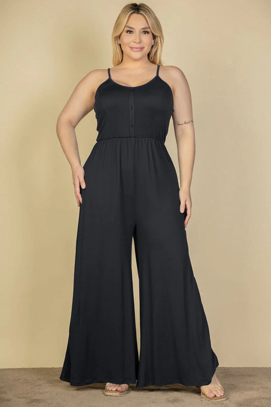 Black Plus Size Wide Leg Jumpsuit