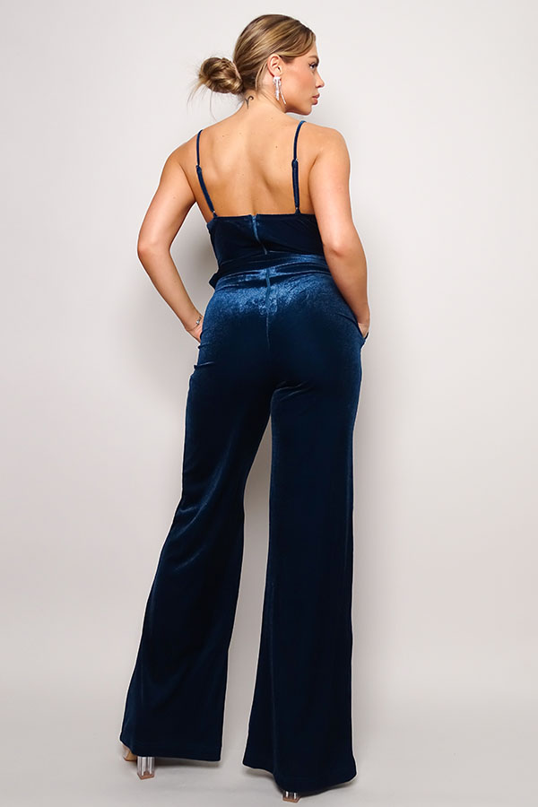 Samba Velvet Jumpsuit in Teal