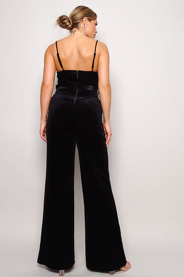 Samba Velvet Jumpsuit in Black