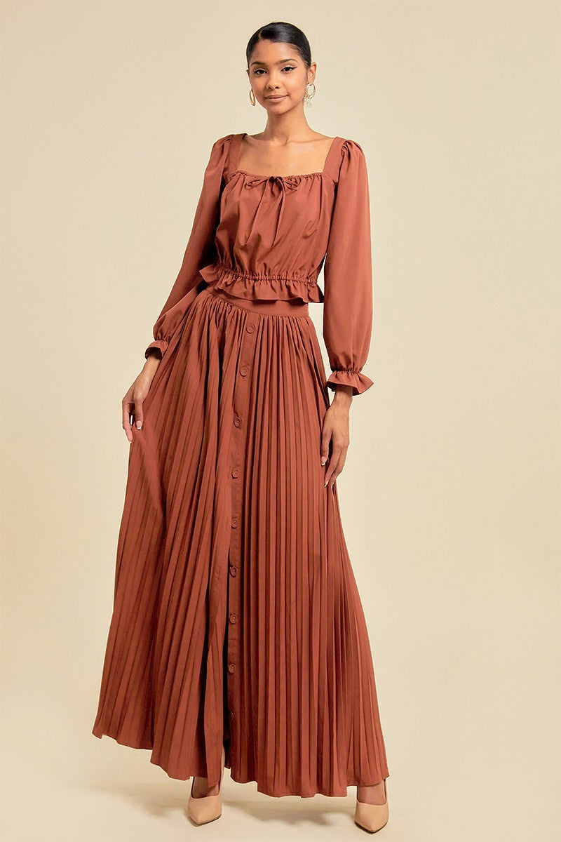 Rustic Pleated Skirt