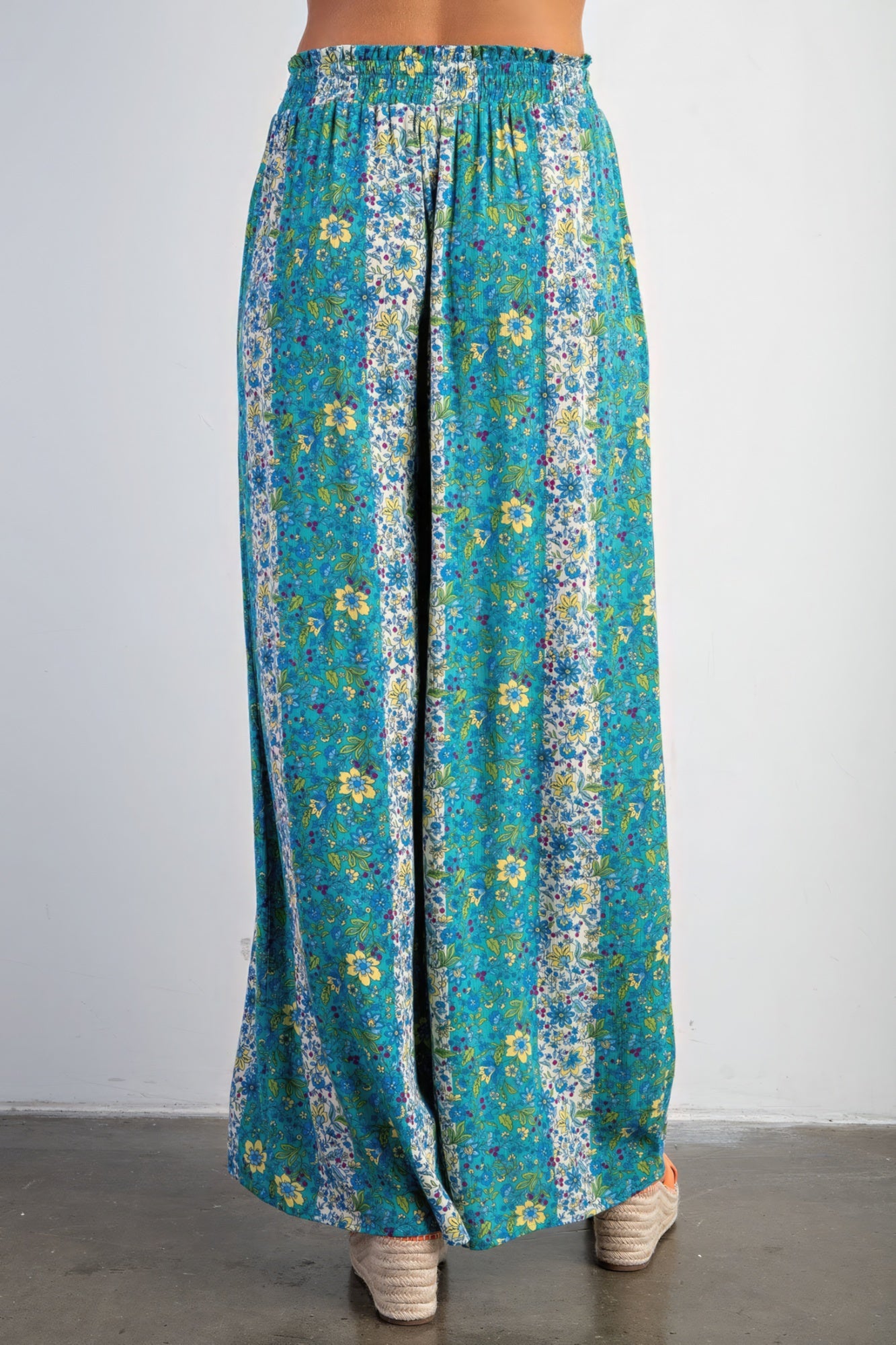 Blue Floral Palazzo Pants