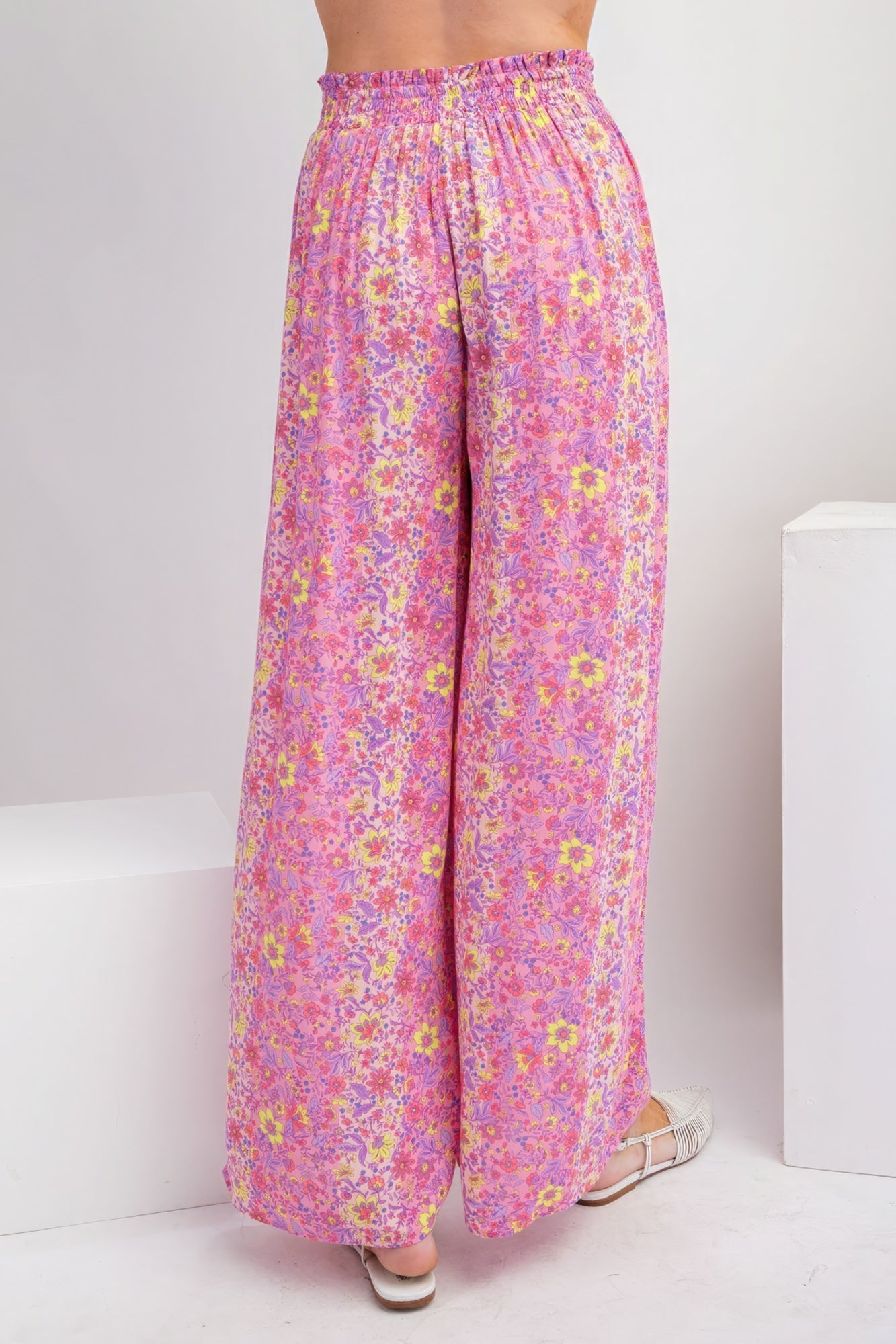 Pink Floral Palazzo Pants