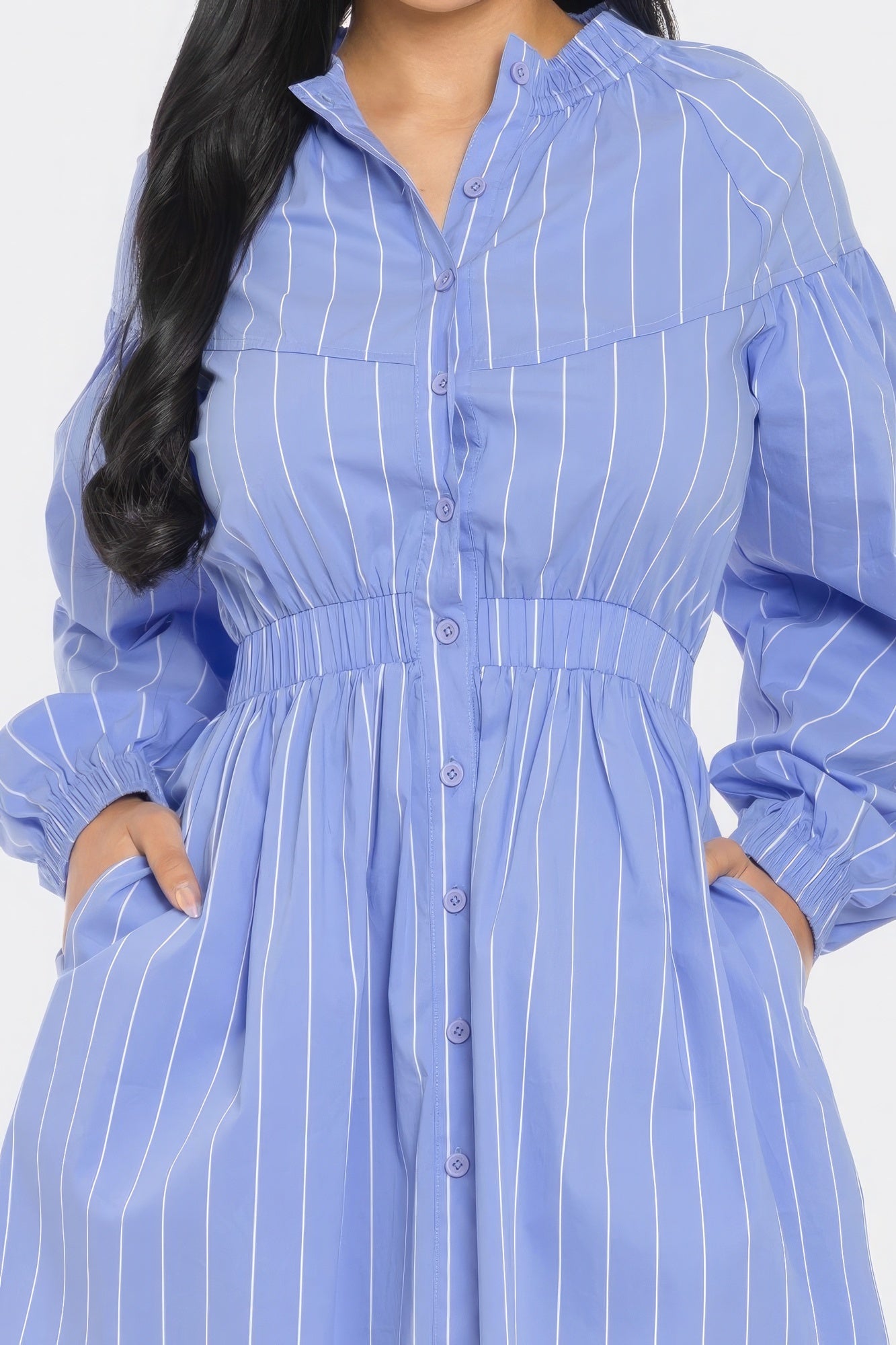 Striped Mini Dress in Blue
