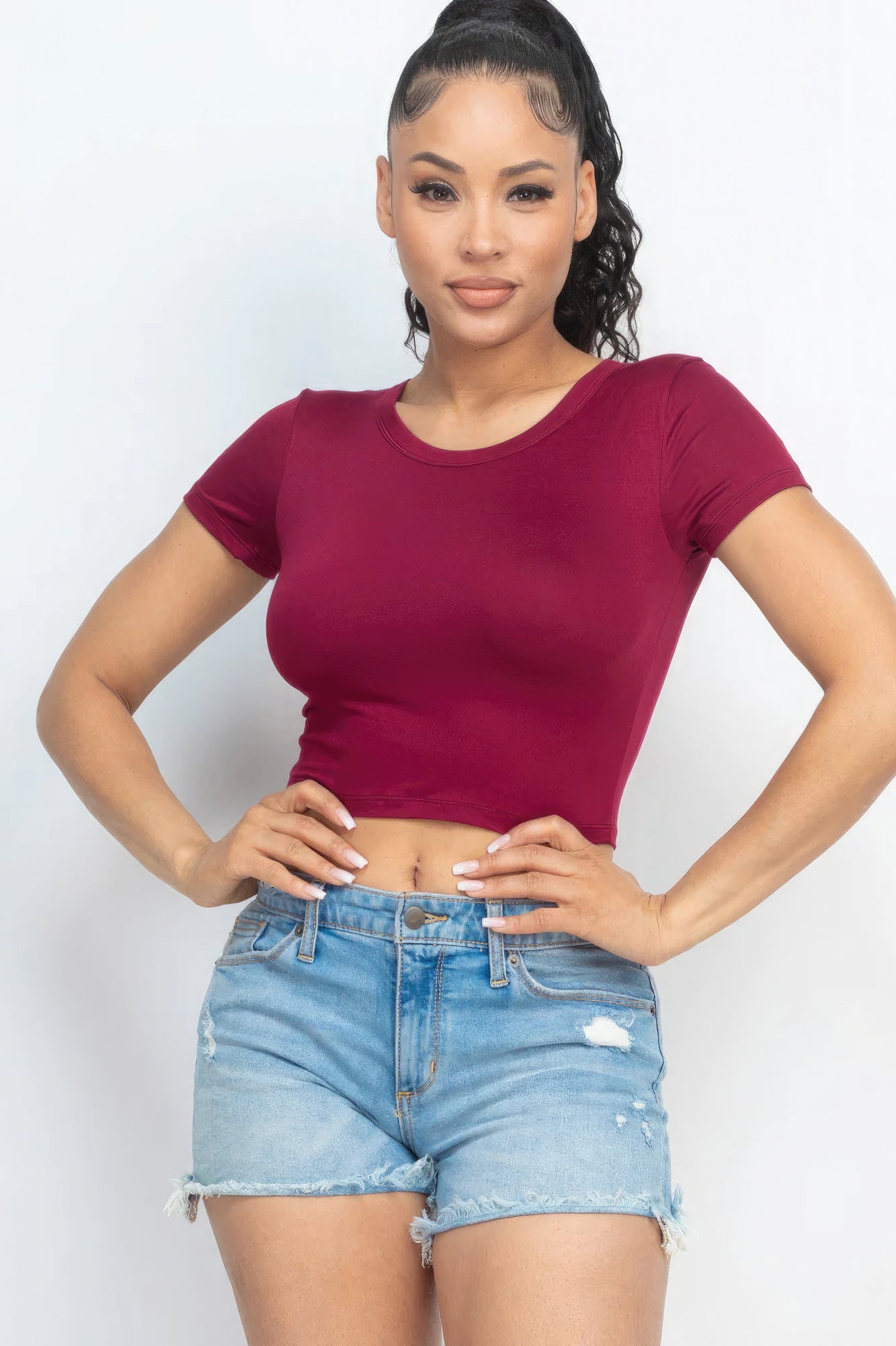 Burgundy Crop Top