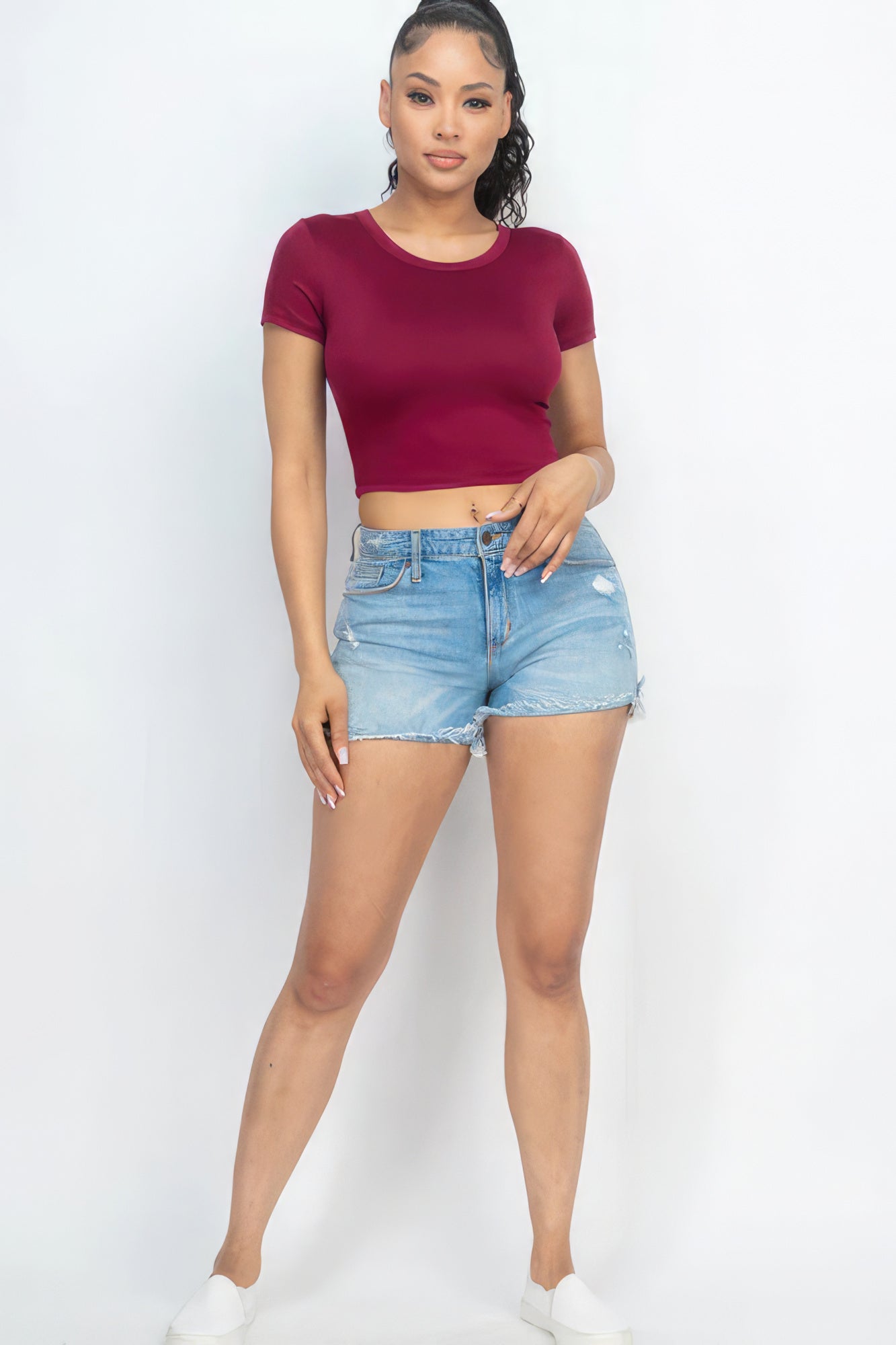Burgundy Crop Top