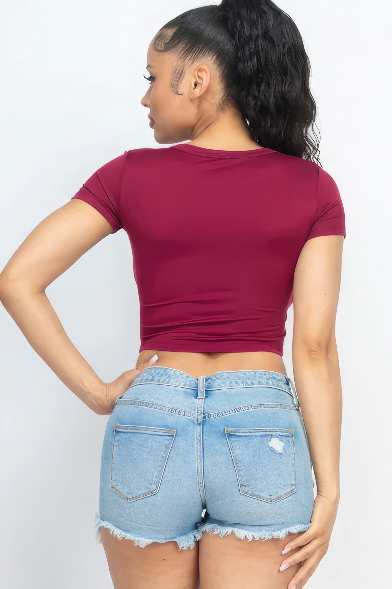 Burgundy Crop Top