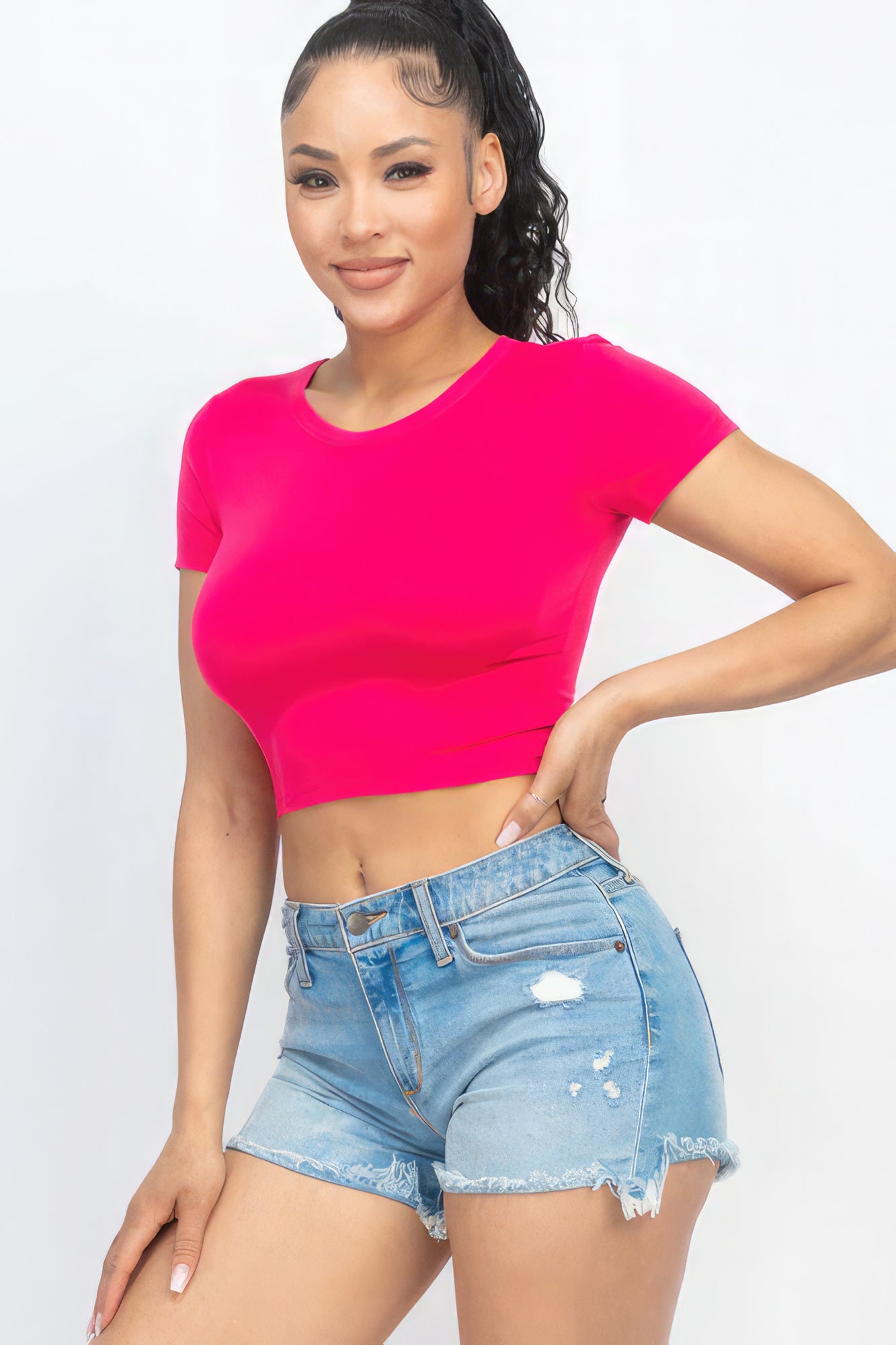 Fuchsia Crop Top