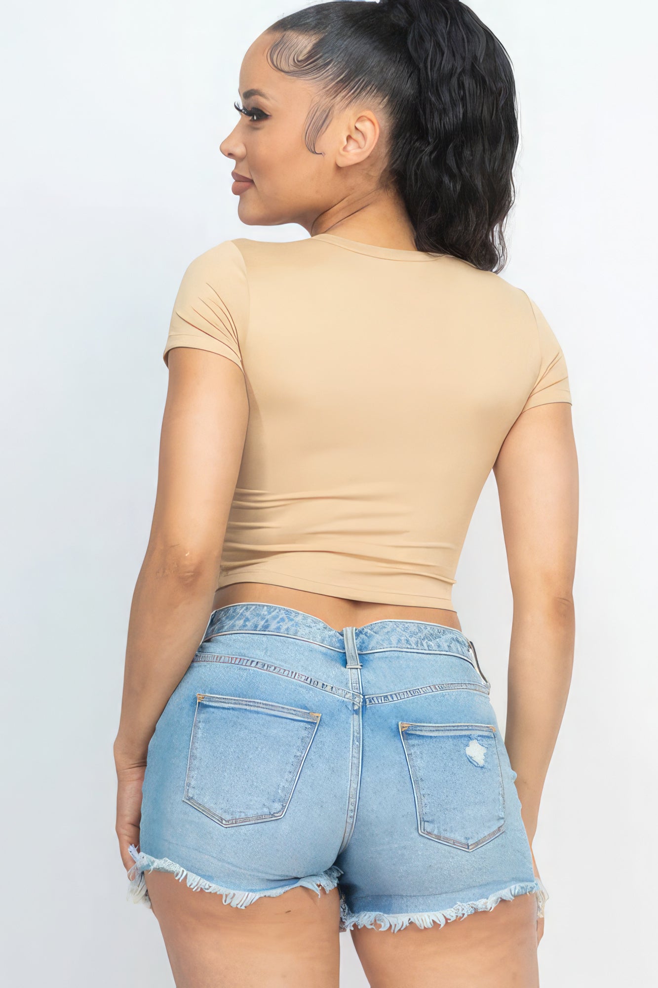 Khaki Crop Top
