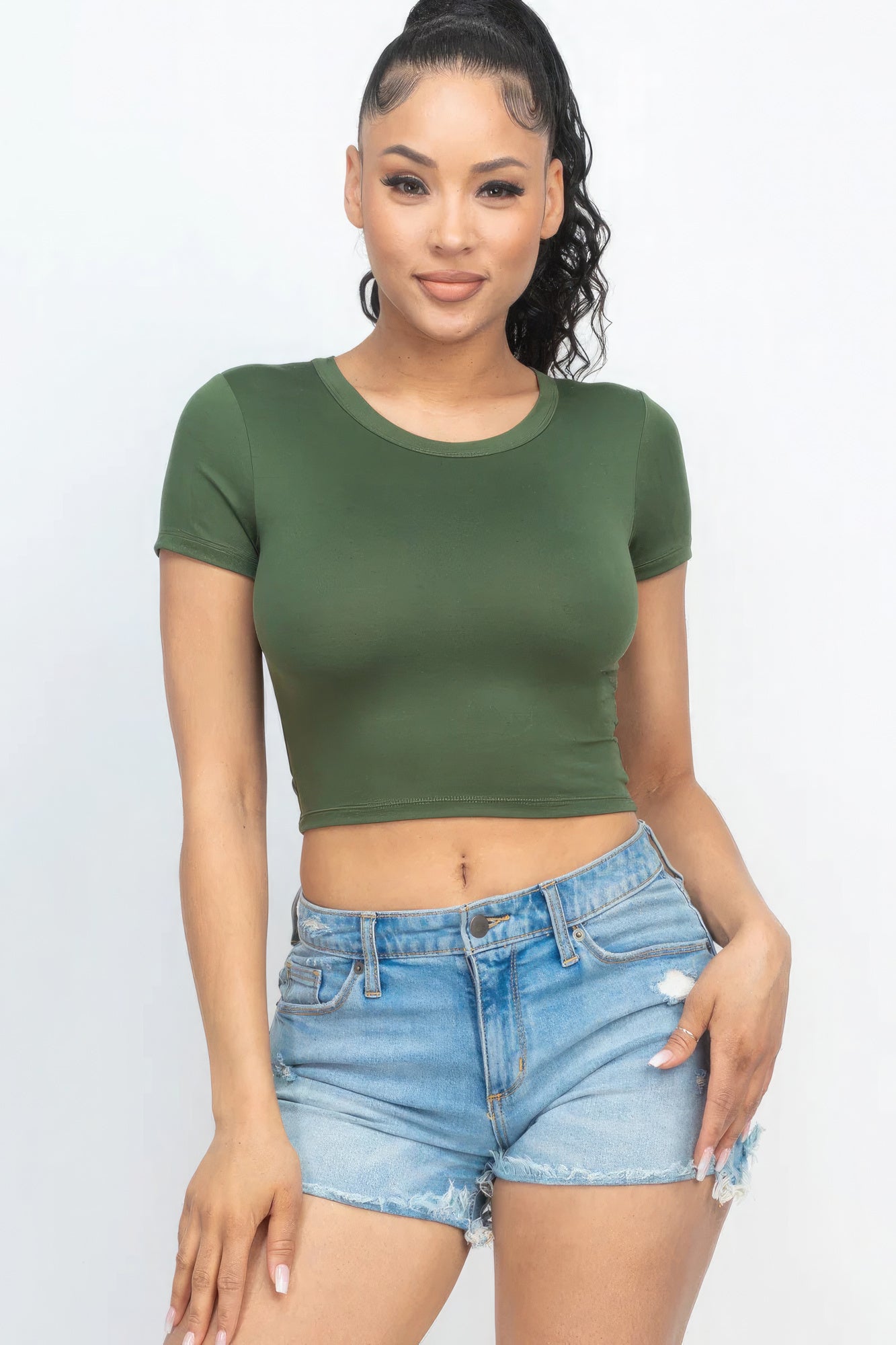 Olive Crop Top
