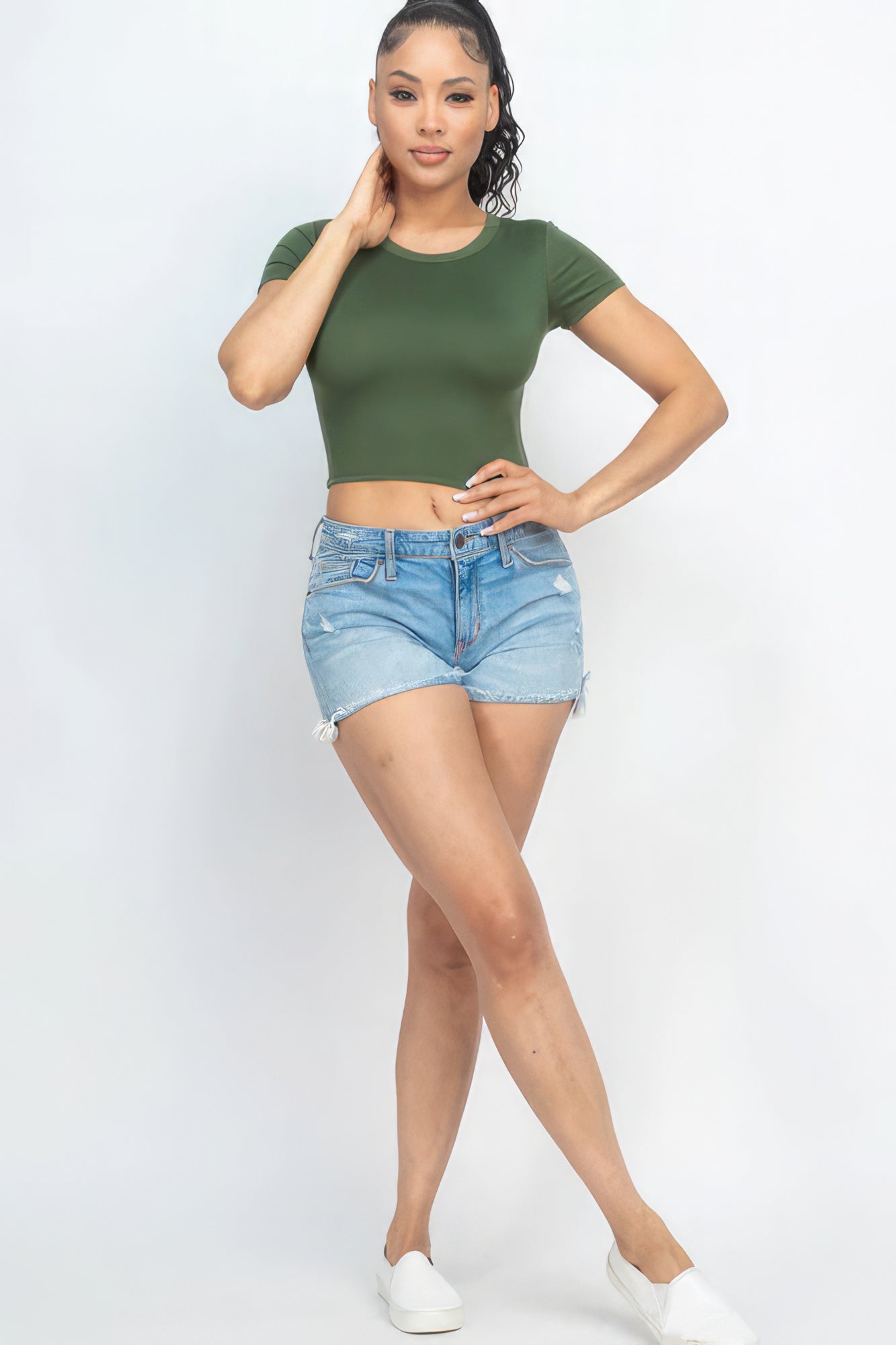 Olive Crop Top