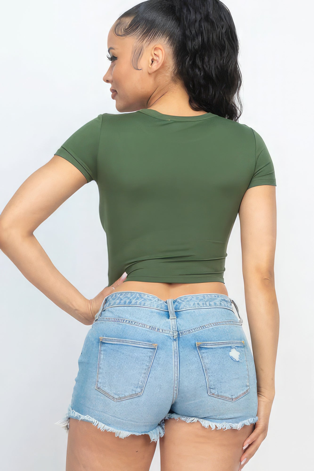 Olive Crop Top