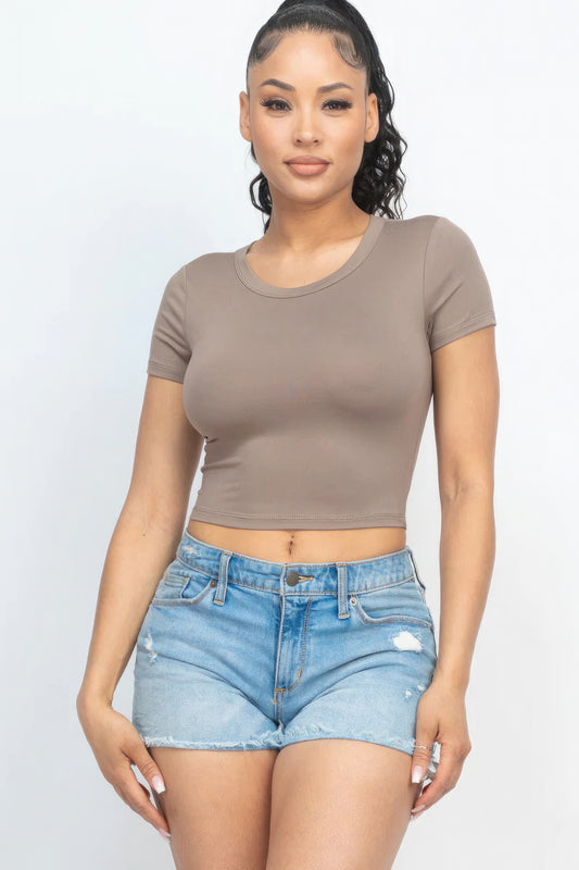 Taupe Crop Top