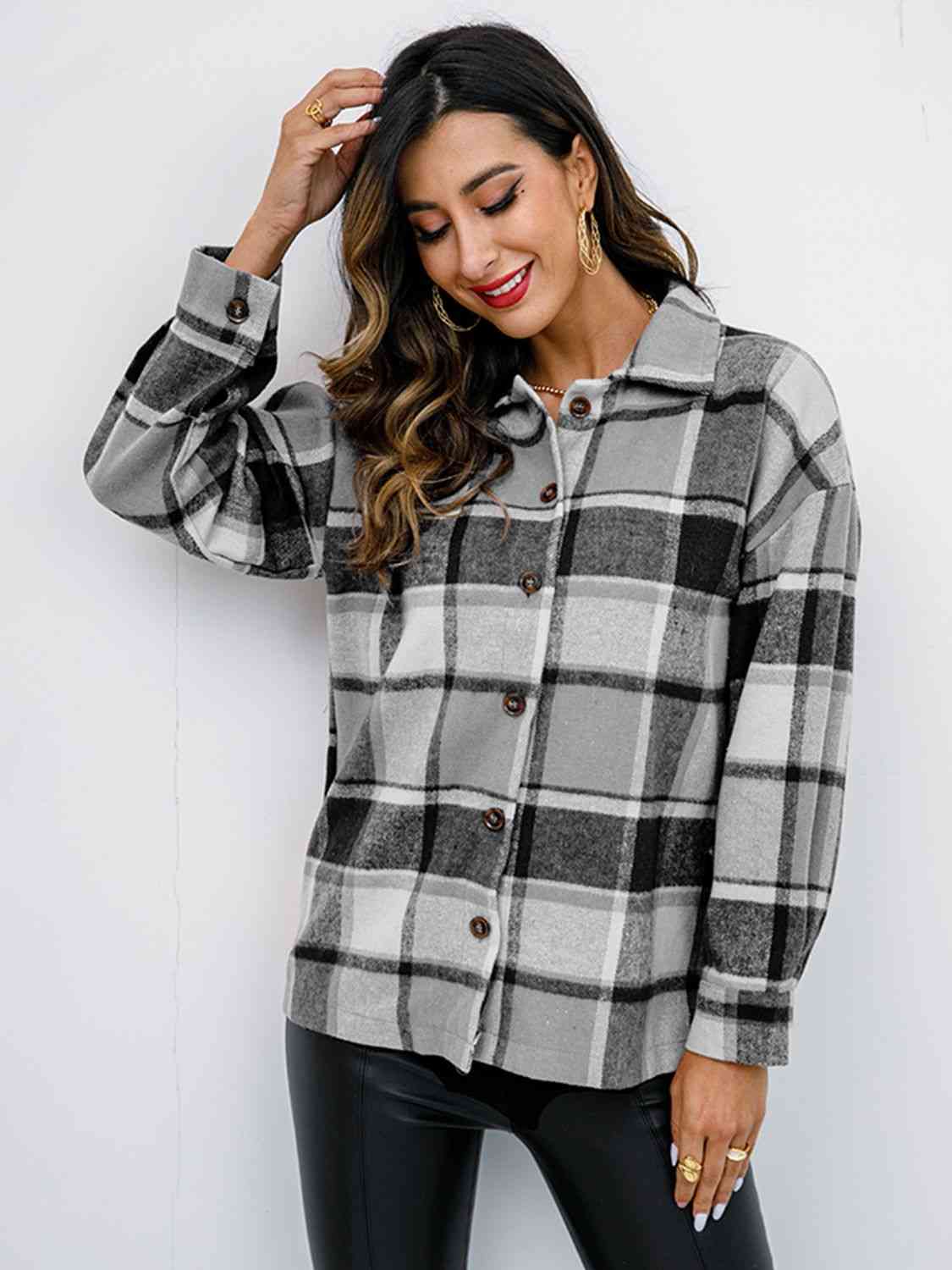 Plaid Button Up Jacket