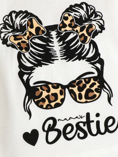 Bestie T-Shirt and Leopard Pants Set