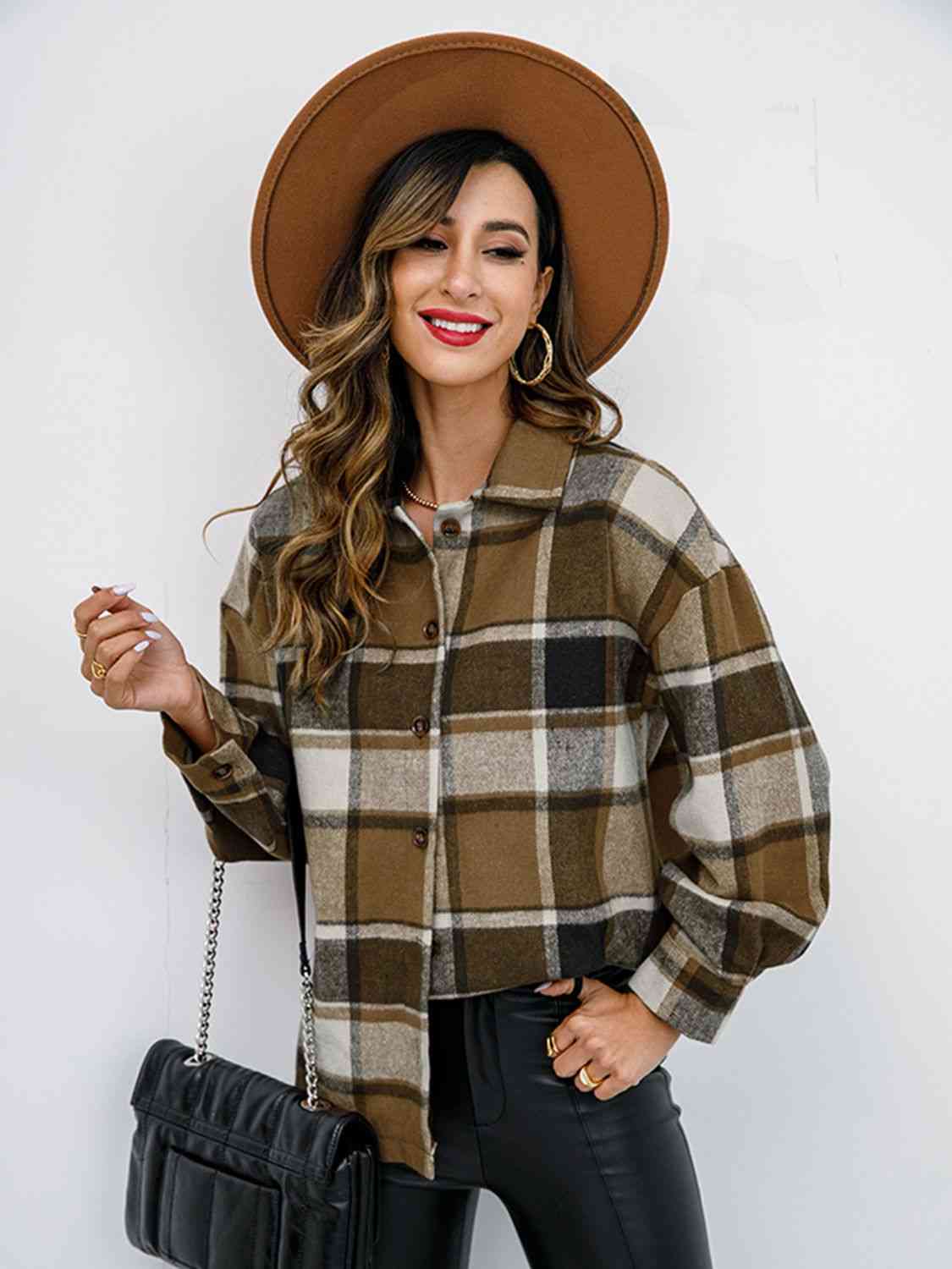 Plaid Button Up Jacket