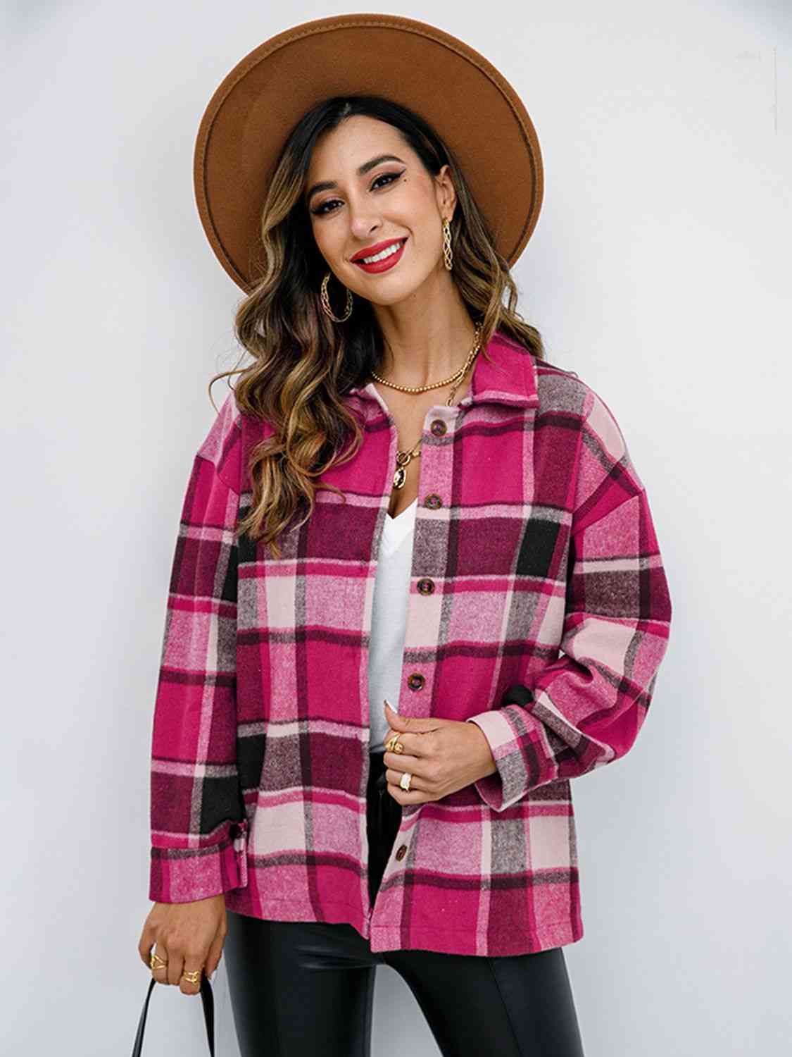 Plaid Button Up Jacket