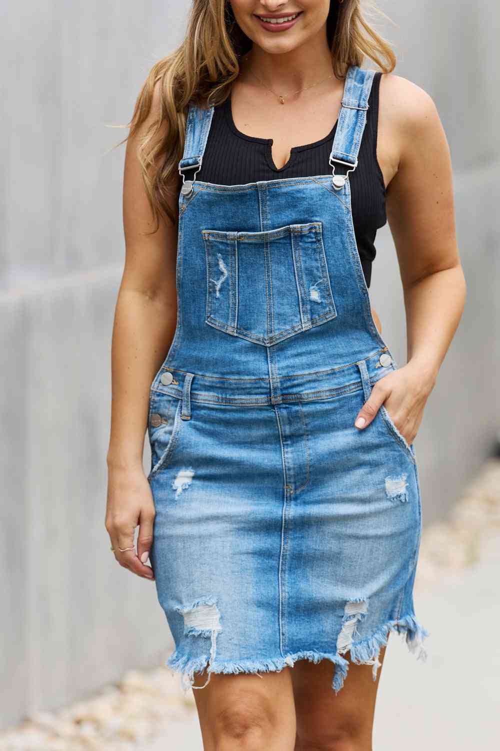 Olivia Denim Overall Mini Dress