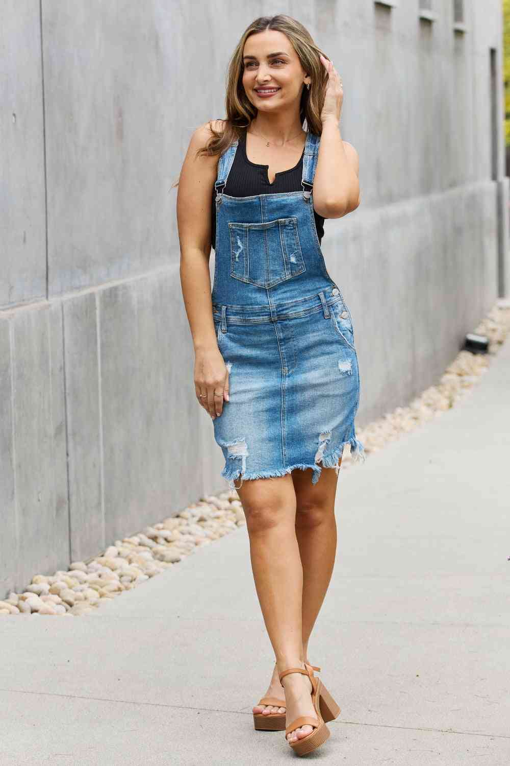 Olivia Denim Overall Mini Dress