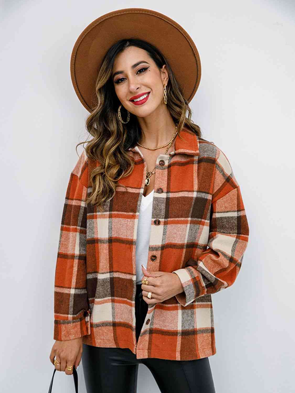 Plaid Button Up Jacket
