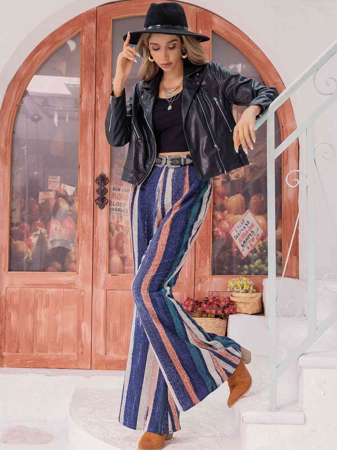 Striped Flare Pants