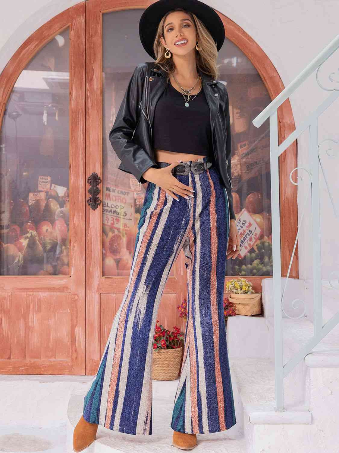 Striped Flare Pants