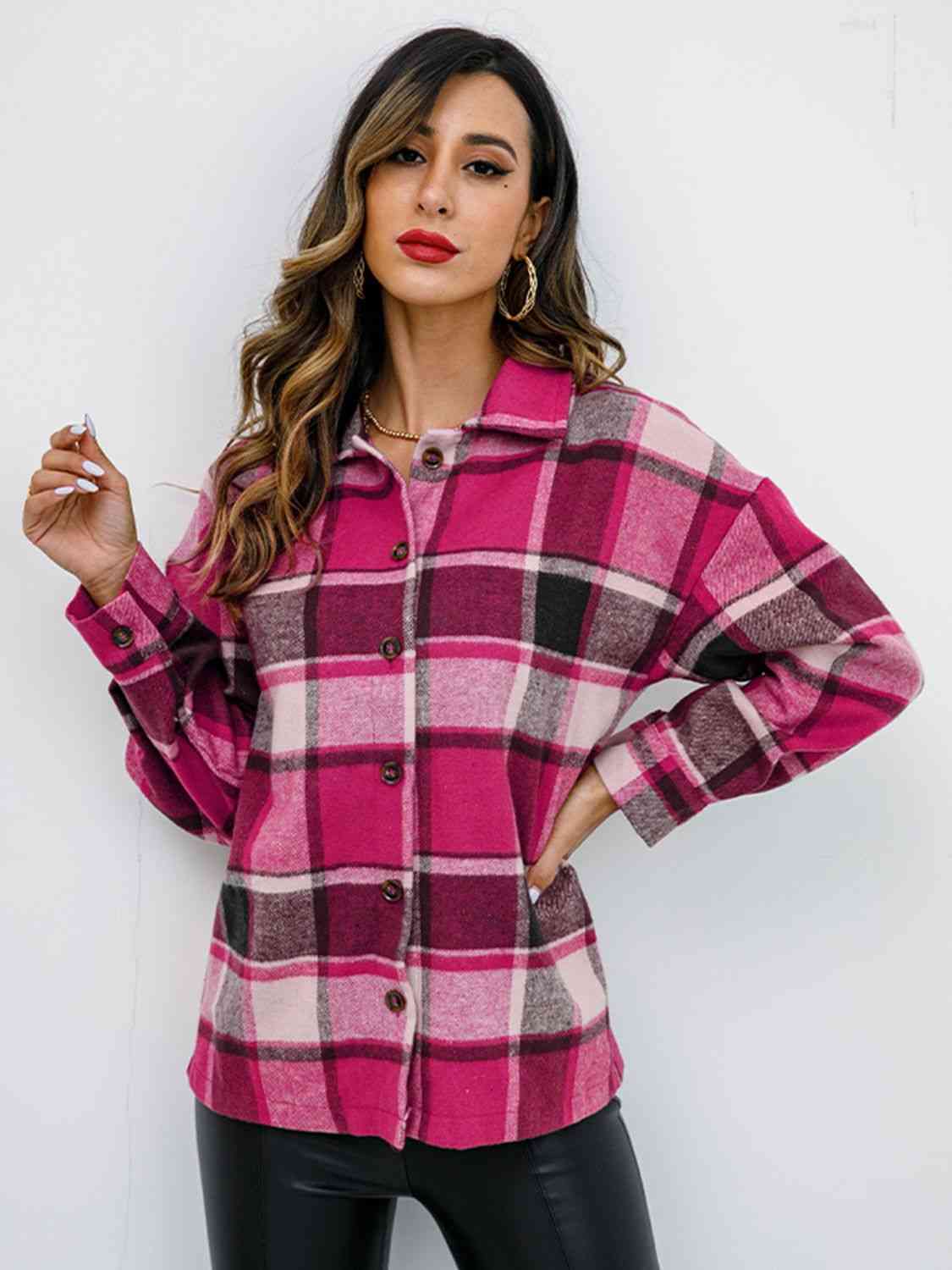 Plaid Button Up Jacket