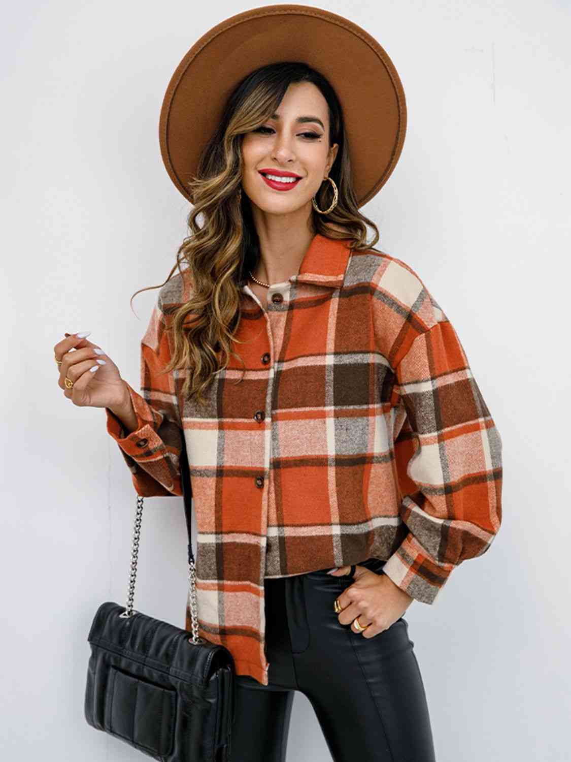 Plaid Button Up Jacket