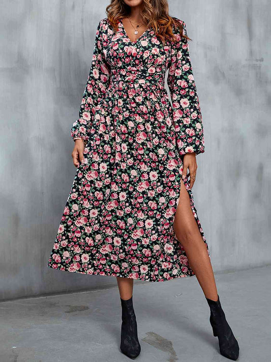 Floral Slit Midi Dress