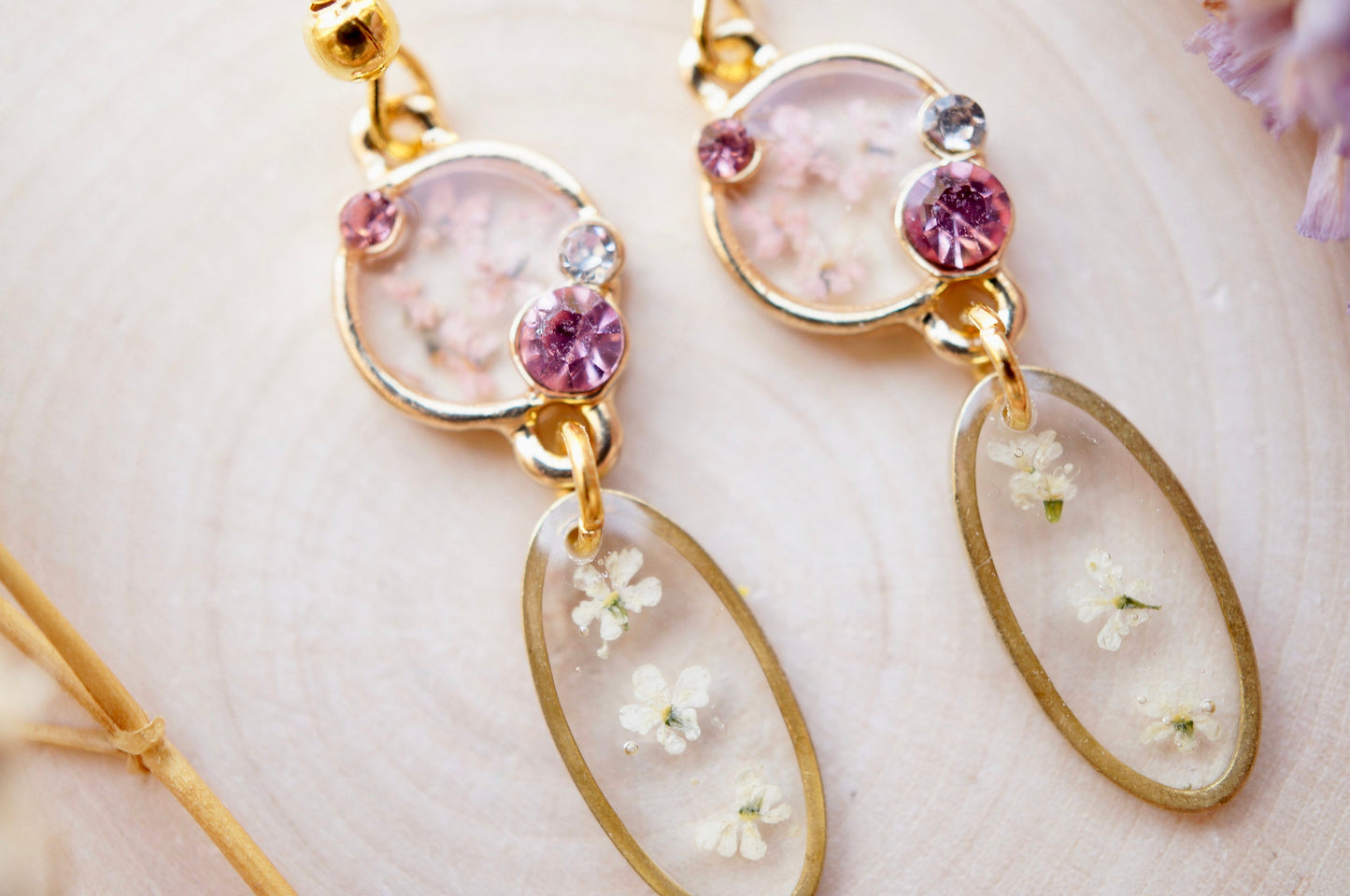 Gold Drops in Pink and White