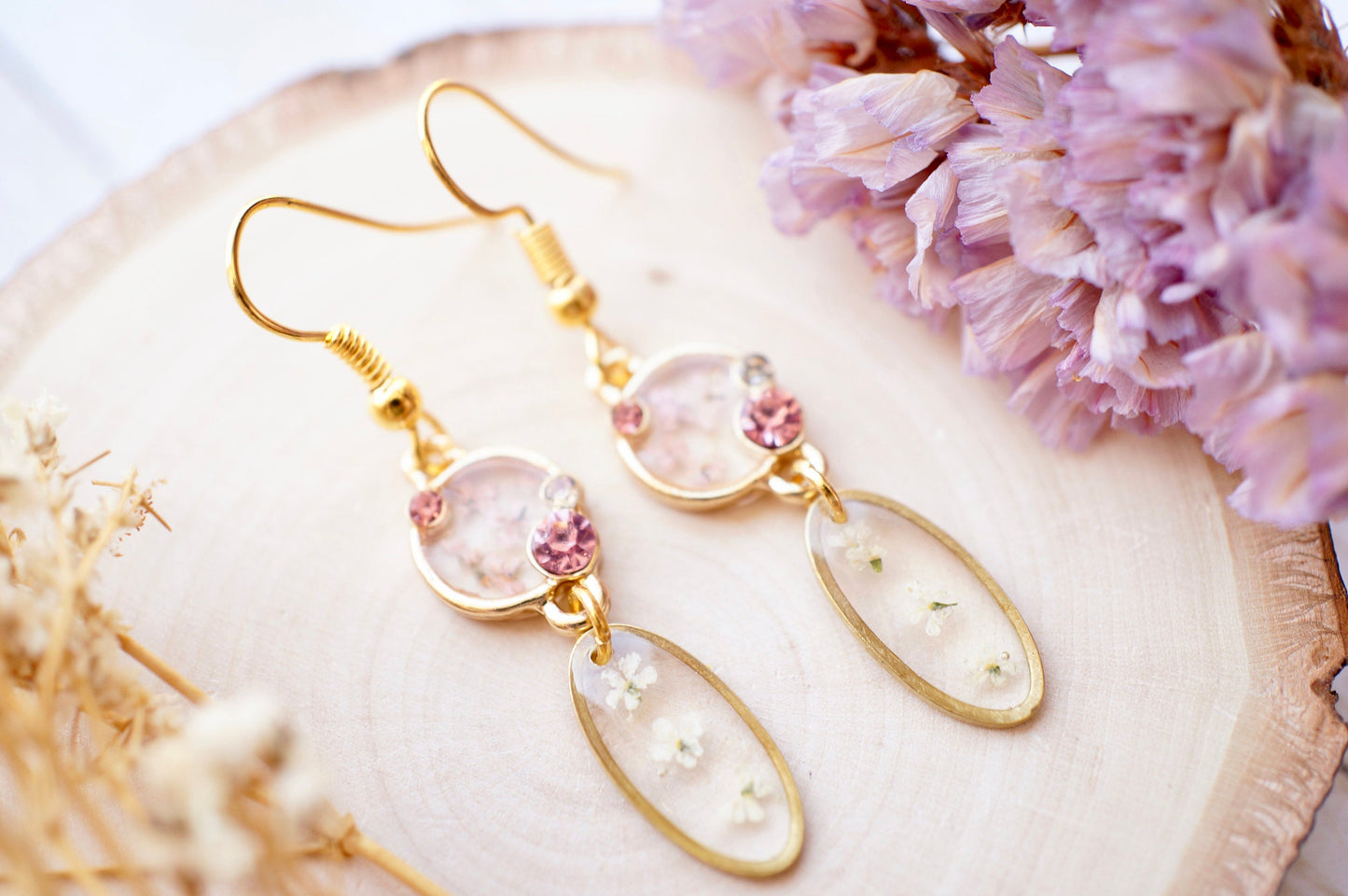 Gold Drops in Pink and White