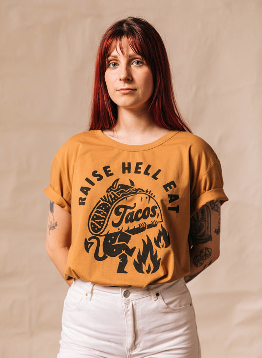 Raise Hell Eat Tacos Tee